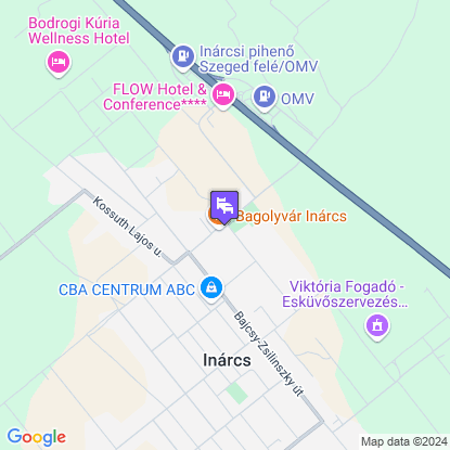 Bagolyvár Inárcs a térképen