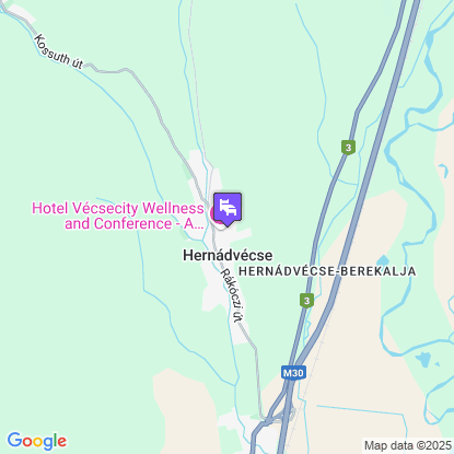 Hotel Vécsecity a térképen