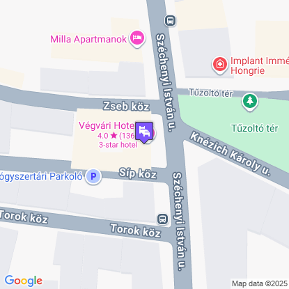 Végvári Hotel Eger a térképen